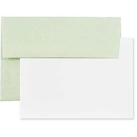 JAM Paper® Stationery Set, Gummed Closure, 5 1/2" x 8 1/8", Set Of 25 White Cards And 25 Strathmore Ivory Envelopes