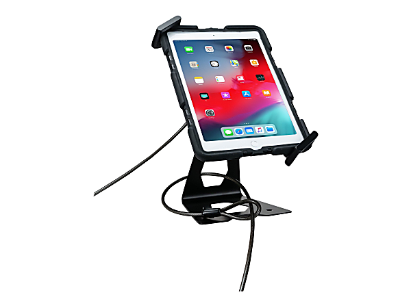 CTA Digital Case Compatible Security Kiosk Stand Stand For Tablet Lockable Aluminum Screen Size: 7"-13" Desktop