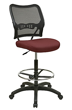 Office Star™ Space Fabric Drafting Chair With Nylon Base, Icon Burgundy