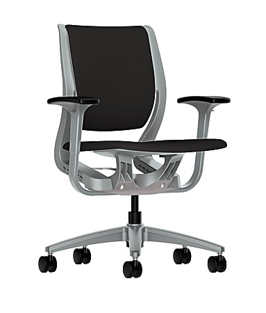 HON® Purpose Upholstered Mid-Back Task Chair, Black/Platinum