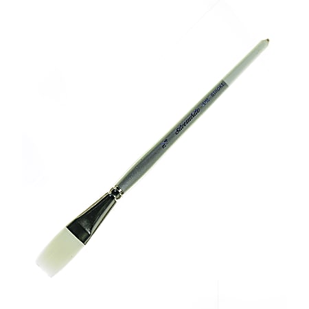 Silver Brush Silverwhite Series Short-Handle Paint Brush, 3/4", Bright Bristle, Synthetic Taklon Filament, Multicolor