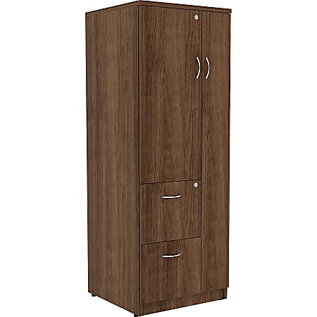Lorell® Essentials Tall Storage Cabinet, 2 Adjustable Shelves, Walnut