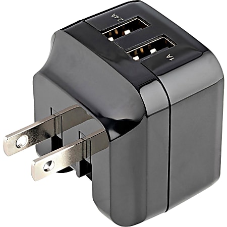 StarTech.com 2 Port USB Wall Charger, 17W Wall Charger Hub (2.4A & 1A port), Dual USB-A Power Adapter, Portable Charger for Phones/Tablets