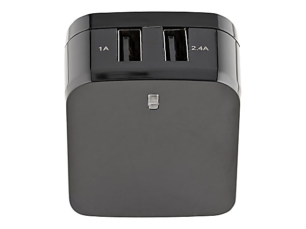 StarTech.com 2 Port USB Wall Charger, 17W Wall Charger Hub (2.4A & 1A port), Dual USB-A Power Adapter, Portable Charger for Phones/Tablets