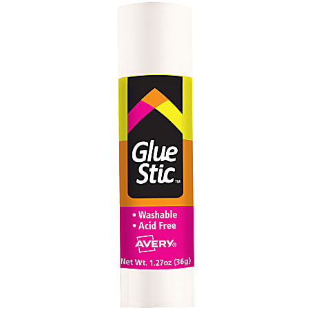 Avery® Permanent Glue Stic™, Washable, Nontoxic, 1.27 oz.,