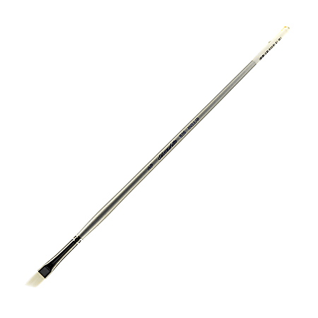 Silver Brush Silverwhite Series Long-Handle Paint Brush, Size 3/8", Angular Bristle, Synthetic, Silver/White