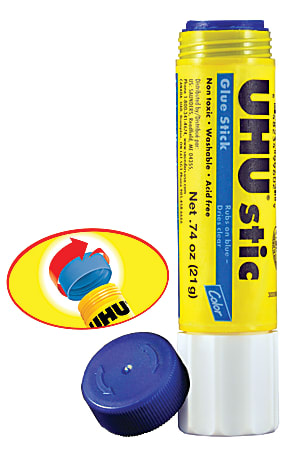 Saunders UHU® Stic Glue Stick, 0.74 Oz., Blue