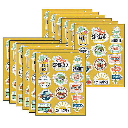 Carson Dellosa Education Motivational Stickers, Let's Explore Think Positive, 72 Stickers Per Pack, Set Of 12 Packs