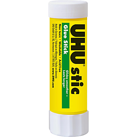Saunders UHU® Stic Glue Stick, 1.41 Oz., White/Blue