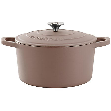 Crock-Pot Artisan 5-Quart Enameled Cast Iron Dutch Oven, Matte Dusty Pink