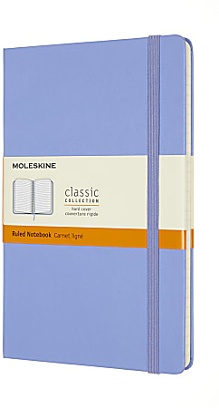 Moleskine Classic Notebook, Large, 5" x 8.25", Ruled, 240 pages, Hard Cover, Hydrangea Blue
