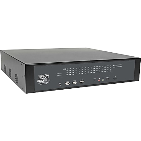 Tripp Lite Cat5 KVM Switch Over IP 64-Port w/Virtual Media 9 Users 1URM TAA - 64 Computer(s) - 1 Local User(s) - 1 Remote User(s) - 1920 x 1200 - 67 x Network (RJ-45) - 6 x USB - 1 x DVI1 x VGA - Rack-mountable, Desktop - 1U - TAA Compliant