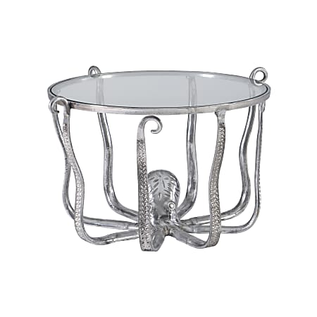 Powell Paranya Octopus Coffee Table, 18"H x 31"W x 31"D, Silver