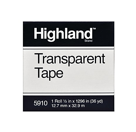 3M™ Highland™ 5910 Transparent Tape, 1/2" x 1,296"