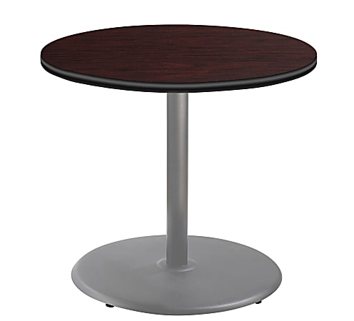 National Public Seating Round Café Table, 30"H x 36"W x 36"D, Mahogany/Gray
