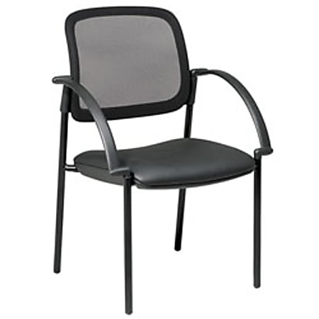Office Star™ Work Smart™ Screen Back/ Seat Guest Chair With Arms, Black