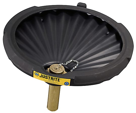 Justrite® Spill Control Funnel, 3 1/4" x 21", Black