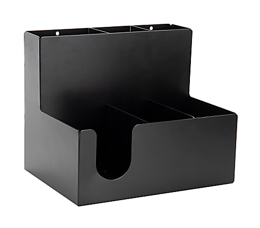 Mind Reader 6-Compartment Condiment Station, Black