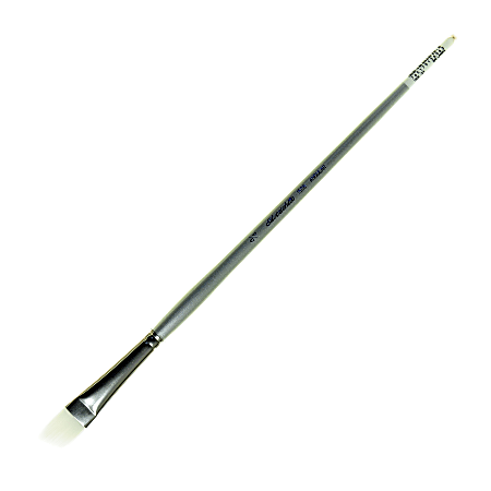Silver Brush Silverwhite Series Long-Handle Paint Brush, Size 3/4", Angular Bristle, Synthetic, Silver/White