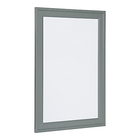 DesignOvations Bosc Magnetic Framed Dry-Erase Board, Melamine, 18-1/2” x 27-1/2”, White, Gray Plastic Frame