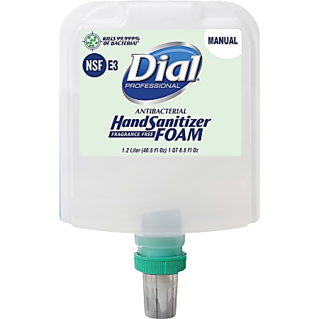 Dial Hand Sanitizer Foam Refill - 40.5 fl oz (1197.7 mL) - Kill Germs - Healthcare, School, Office, Restaurant, Daycare - Clear - Fragrance-free, Dye-free - 1 Each