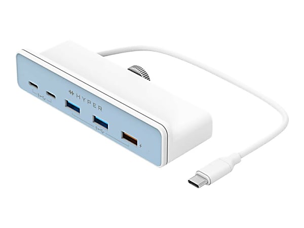 HyperDrive 5-in-1 USB-C Hub for iMac 24″, 1.03"H x 1.57"W x 4.72"D, White, HD34A6