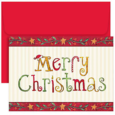 Masterpiece Studios Holiday Greeting Cards, 5 5/8" x 7 7/8", Hollyville Collection, Christmas Letters, Box Of 18