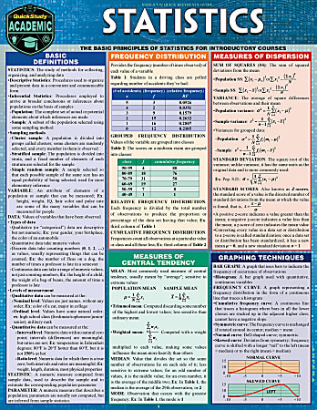 QuickStudy Guide, Statistics