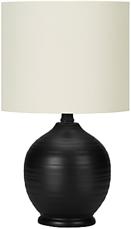Monarch Specialties Preston Table Lamp, 17”H, Ivory/Black