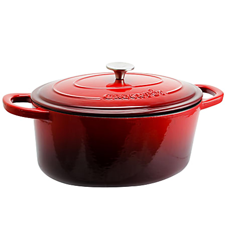 Crock-Pot Artisan 7-Quart Cast Iron Dutch Oven, Scarlet Red