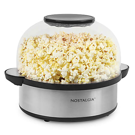 Nostalgia Electrics 6-Quart Stirring Speed Popcorn Popper, Silver