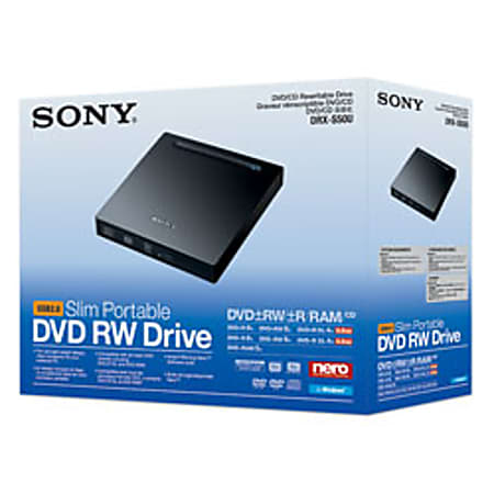 Sony® DRXS50U External USB 2.0 Slimline Multiformat DVD Burner