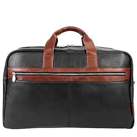 McKleinUSA Wellington Leather Laptop & Tablet Carry-All Duffel Bag, 13"H x 9"W x 21"D, Black