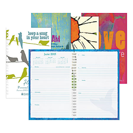Day-Timer® Flavia® Weekly 30% Recycled Planner, 5 1/2" x 8 1/2", Assorted Colors, January-December 2015