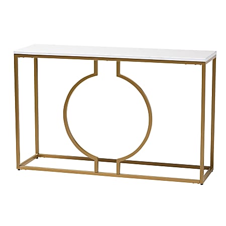 Baxton Studio Modern Console Table, 29-3/4"H x 47-1/4"W x 13-13/16"D, Gold/White