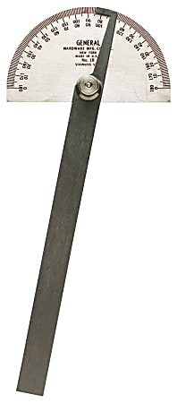 General Tools Stainless Steel Protractors, 6 in, Round Head