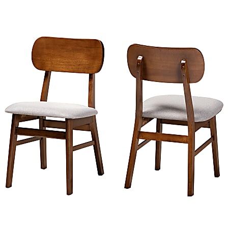 Baxton Studio Euclid Dining Chairs, Gray/Walnut Brown, Set