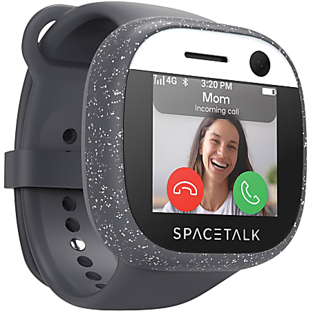 SPACETALK Adventurer Smart Watch Phone - Children - Heart Rate Monitor - Bluetooth - GPS - 2 Hour - Midnight, Black - Glass, Thermoplastic Polyurethane (TPU) Body - Health & Fitness, Communication, Smartphone, Weather