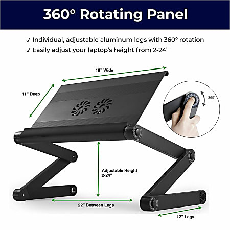 WorkEZ Executive Ergonomic Aluminum Lap Desk Black Office Depot