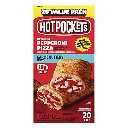 Hot Pockets Pepperoni Pizza Garlic Buttery Crust Frozen Sandwiches