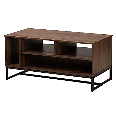 Baxton Studio Modern And Contemporary 5-Shelf Coffee Table, 19"H x 39-3/8"W x 19-3/4"D, Walnut Brown/Black