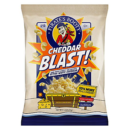 Pirate's Booty Cheddar Blast, 0.75 Oz, Pack Of 16 Bags