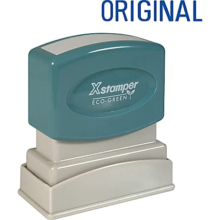 Xstamper® One-Color Title Stamp, Pre-Inked, "Original", Blue