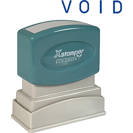 Xstamper&reg; One-Color Title Stamp, Pre-Inked, "Void", Blue
