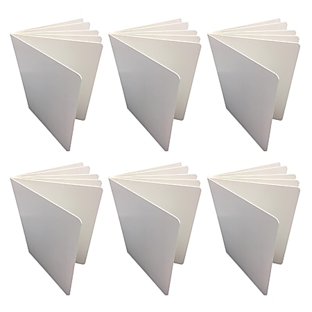 Ashley Blank Chunky Board Book, 6" x 8" Portrait, 6 Sheets Per Book, White, Pack of 6