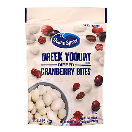 Ocean Spray Greek Yogurt Dipped Cranberry Bites, 5.0 Oz, Pack Of 12 Bites