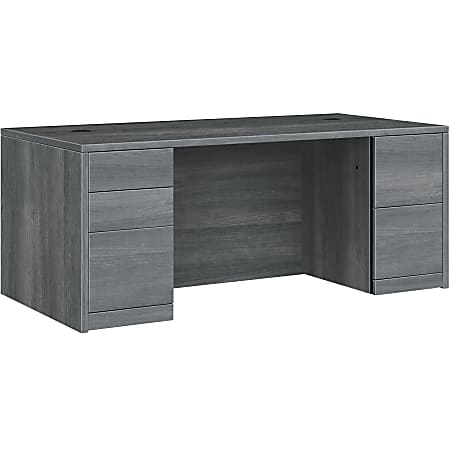 HON® 10500 72"W 5-Drawer Left-Pedestal Computer Desk, Sterling Ash