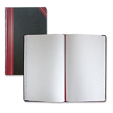 National® Brand Hardbound Columnar Record Book, 14 1/8" x 8 5/8", 50% Recycled, Black, 41 Lines Per Page, Book Of 300 Pages