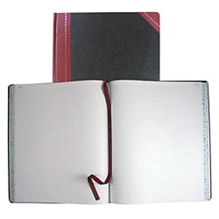 National® Brand Hardbound Columnar Record Book, 12 1/4" x 10 1/8", 50% Recycled, Black, 45 Lines Per Page, Book Of 150 Pages