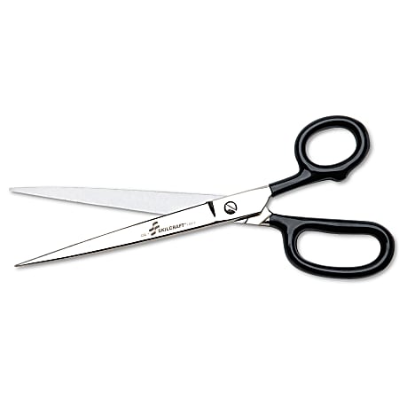 SKILCRAFT® Heavy-Duty Paper Shears, 9", Pointed, Black